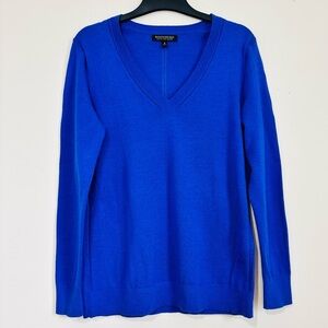Banana Republic blue extra fine merino wool V-neck long sleeve pullover sweater